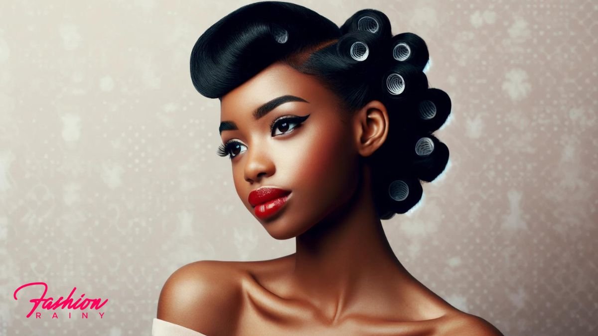 African American Pin Up Hairstyles with Victory Rolls