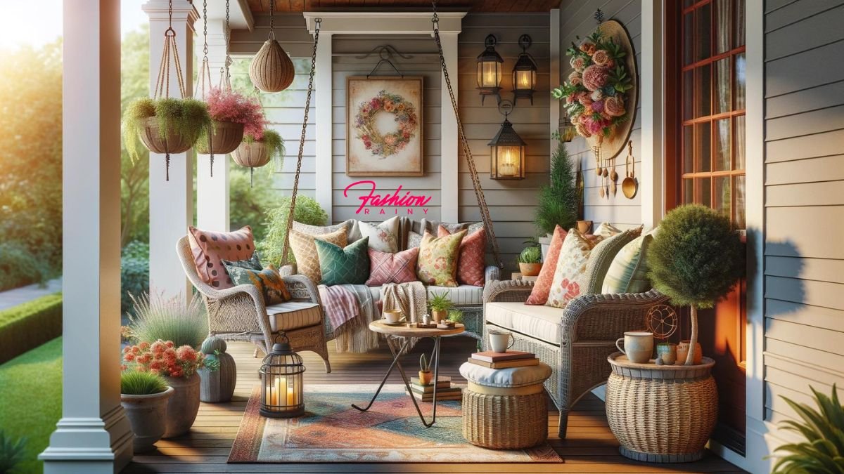 Cozy Seating Area on a Designed Front Porch - How to Design a Front Porch