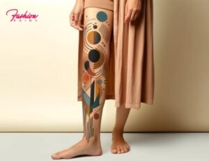 Abstract Art Leg Tattoo for Women