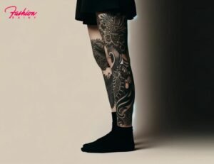 Bold Blackout Leg Sleeve Tattoo for Women