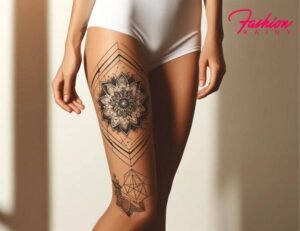 Geometric Leg Tattoo for Women