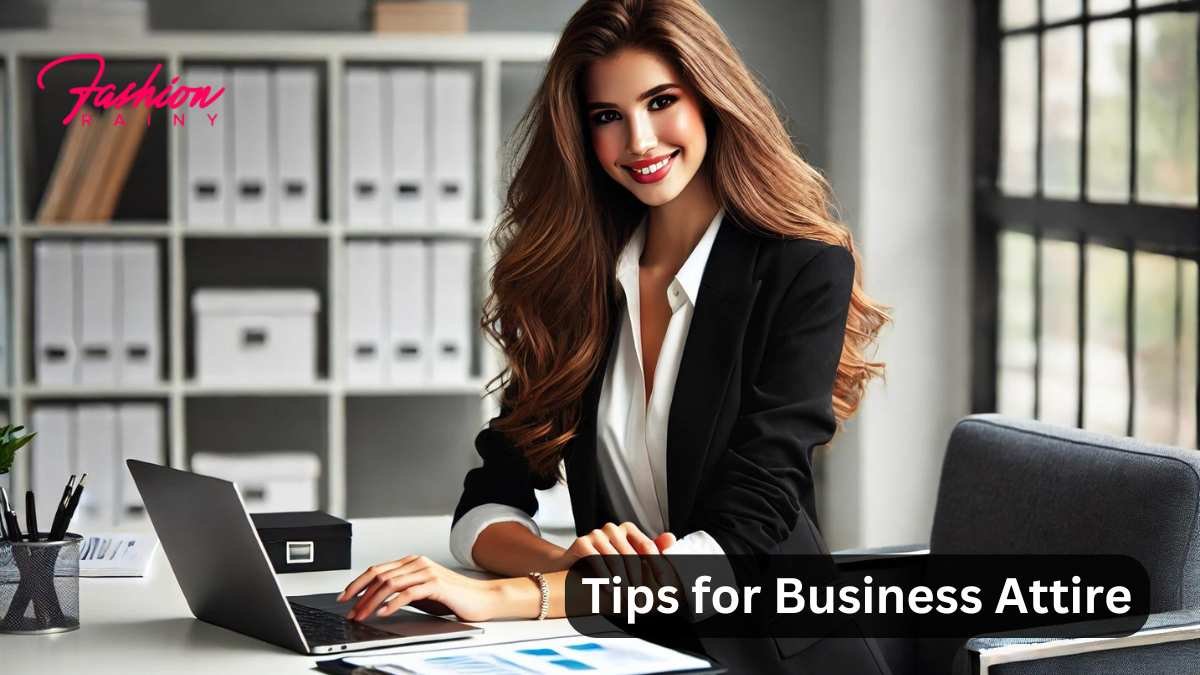 Professional Woman at Desk in Modern Office - Business Attire Tips