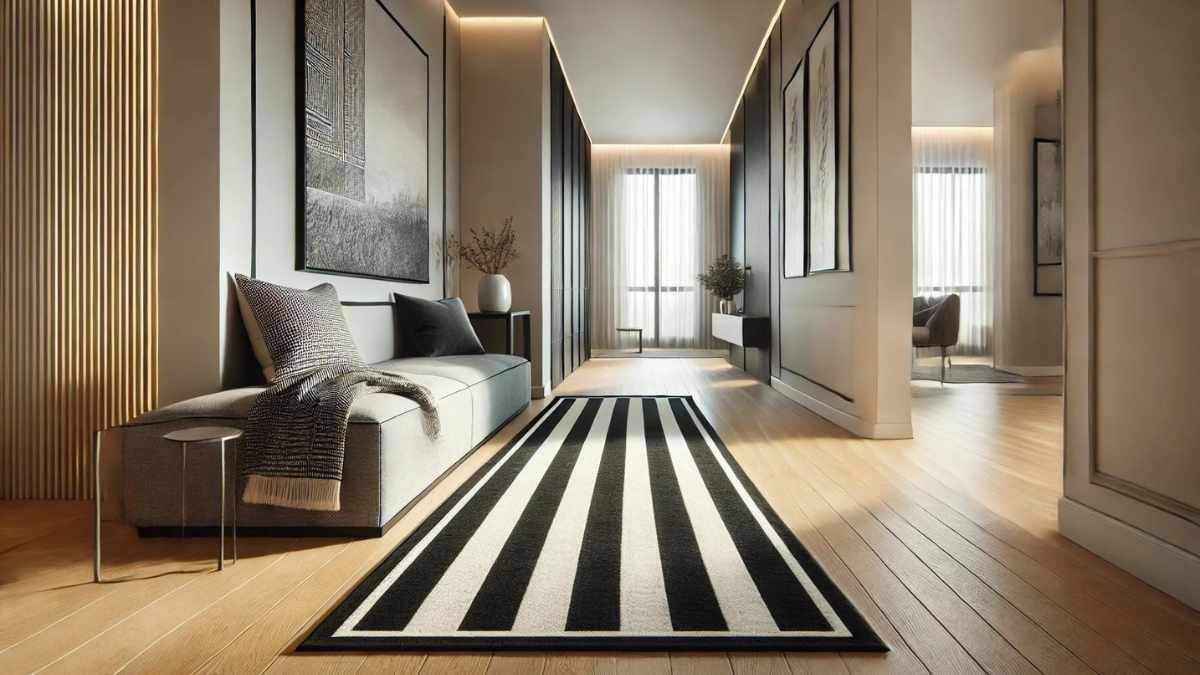 Black and White Runner Rug