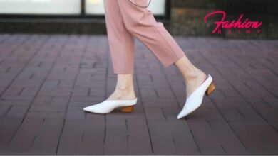 Elegant White Mule Shoes on Display